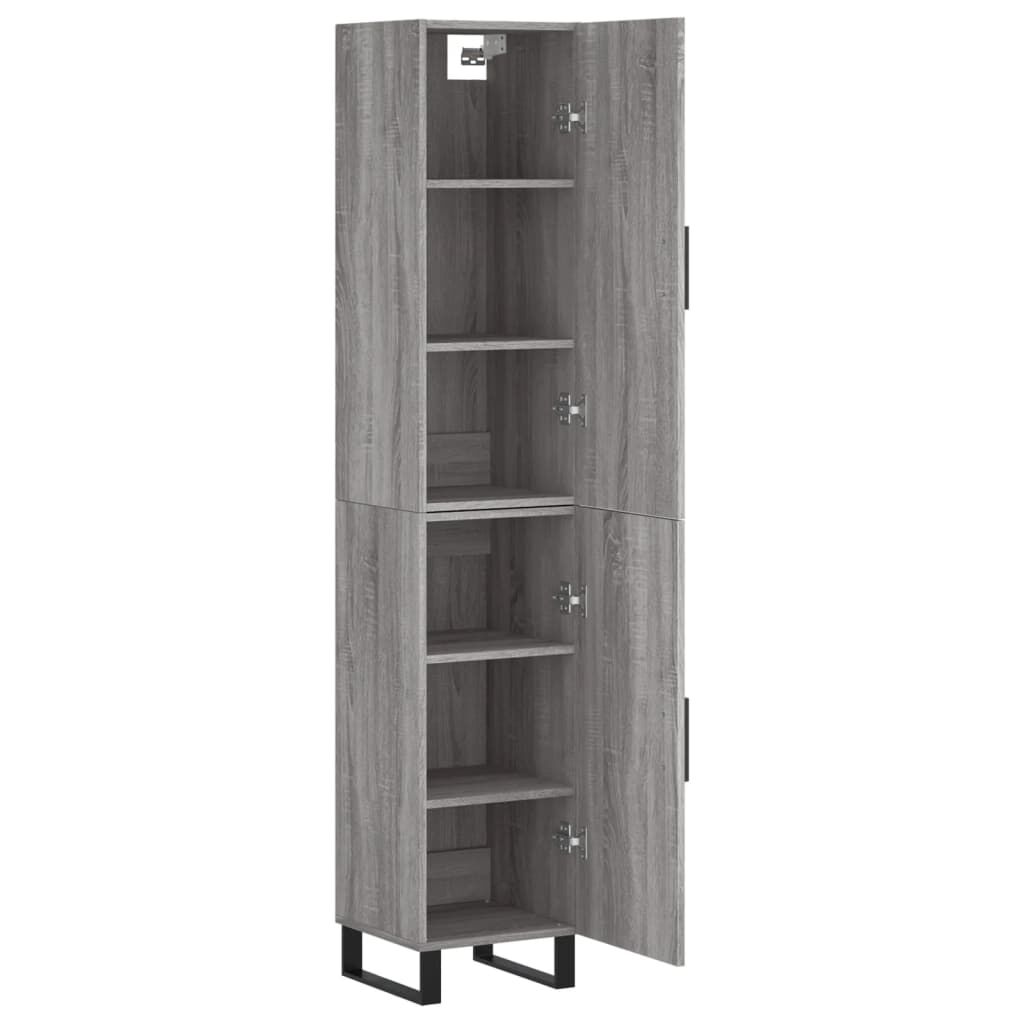 vidaXL Μπουφές Sonoma Γκρι 34,5 x 34 x 180 εκ. από Επεξεργασμένο Ξύλο
