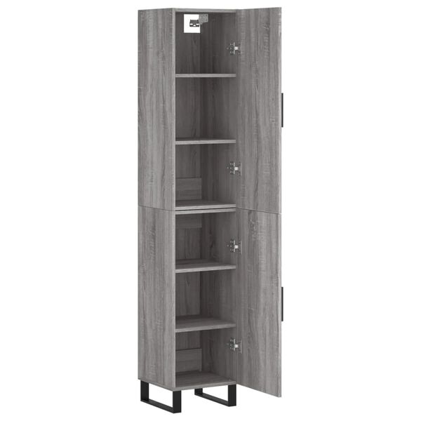 vidaXL Μπουφές Sonoma Γκρι 34,5 x 34 x 180 εκ. από Επεξεργασμένο Ξύλο