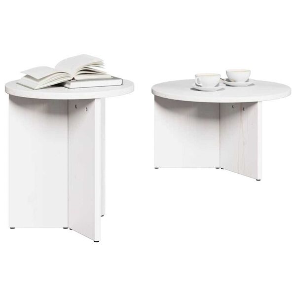 vidaXL Τραπεζάκι σαλονιού 2 pcs Λευκό 49 x 49 x 28 εκ