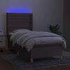 vidaXL &Kappa;&rho;&epsilon;&beta;ά&tau;&iota; Boxspring &mu;&epsilon; &Sigma;&tau;&rho;ώ&mu;&alpha; & LED Taupe 80x200 &epsilon;&kappa;. &Upsilon;&phi;&alpha;&sigma;&mu;ά&tau;&iota;&nu;&omicron;