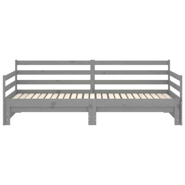vidaXL Καναπές Κρεβάτι Γκρι 2 x (90 x 200) εκ. από Μασίφ Ξύλο Πεύκου