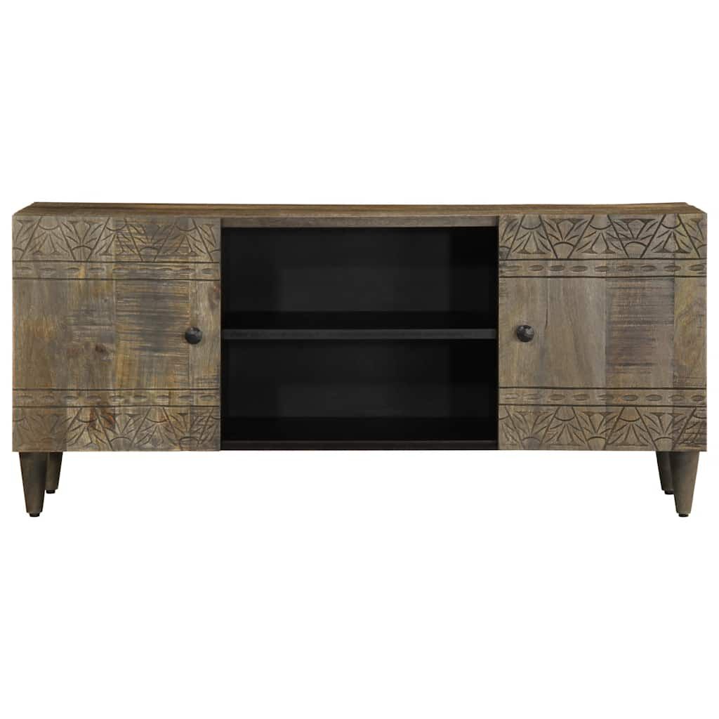 ντουλάπι τηλεόρασης vidaXL ανοιχτό γκρι 105x33,5x46cm μασίφ ξύλο Mango