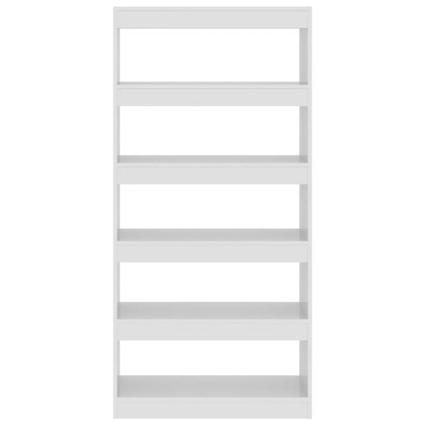 vidaXL Βιβλιοθήκη/Διαχωρ. Χώρου Γυαλ. Λευκό 80x30x166 εκ. Επεξ. Ξύλο
