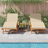 vidaXL Ξαπλώστρα 3 pcs Μπεζ 40 x 40 x 40εκ Μασίφ ξύλο ακακίας