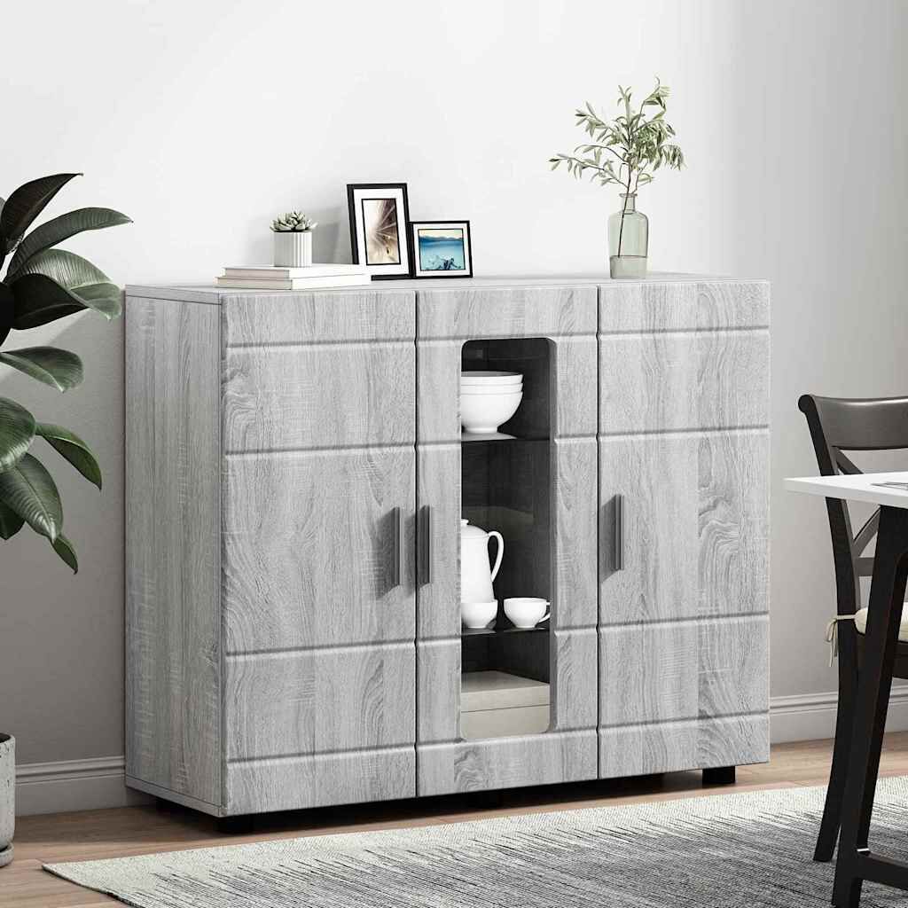 vidaXL Πλαϊνό γραφείο με ράφι με πόρτα Γκρι sonoma 55.5 x 29 x 100 εκ