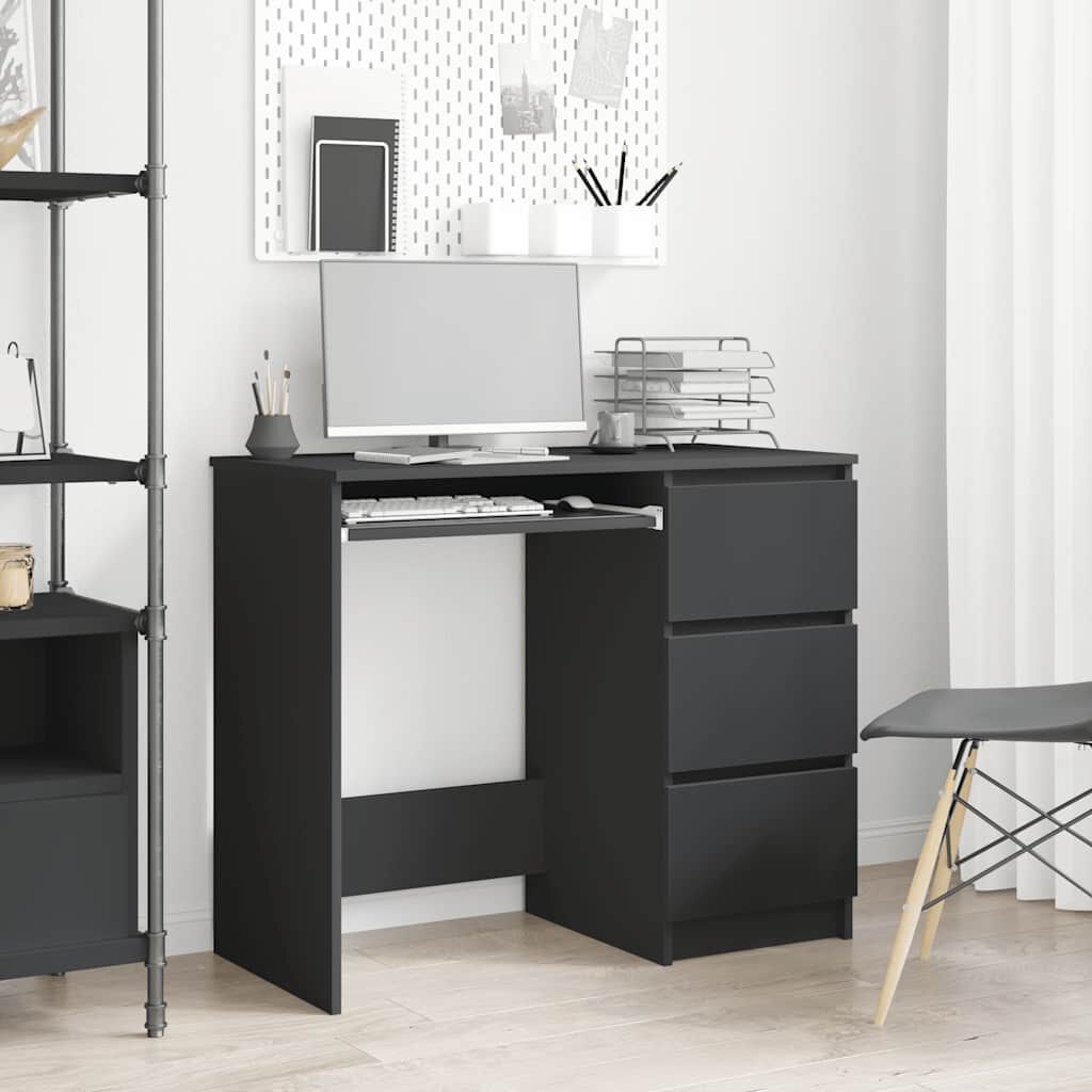 vidaXL Γραφείο Μαύρο 90 x 45 x 76 εκ. από Επεξ. Ξύλο