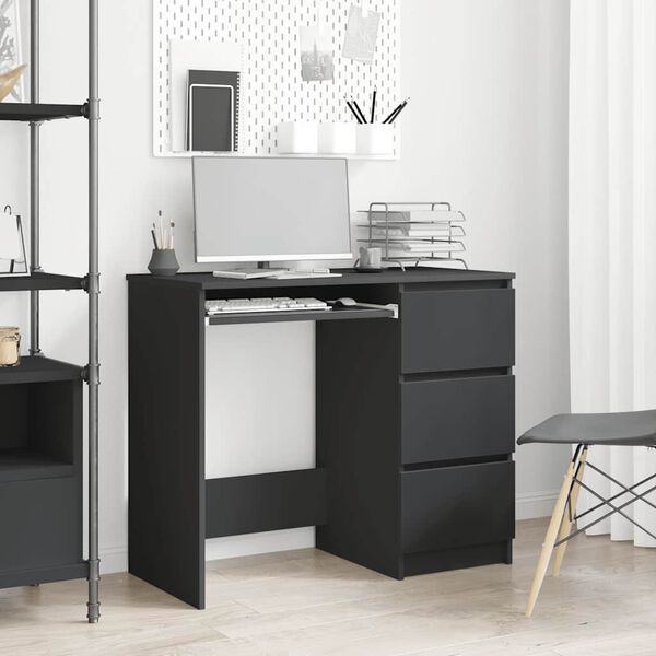 vidaXL Γραφείο Μαύρο 90 x 45 x 76 εκ. από Επεξ. Ξύλο