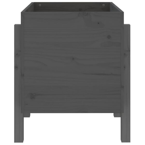 vidaXL Ζαρντινιέρα Γκρι 62x50x57 εκ. από Μασίφ Ξύλο Πεύκου