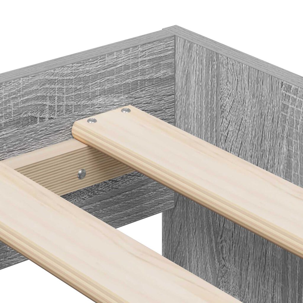vidaXL Κρεβάτι με αποθηκευτικό χώρο Γκρι sonoma 90 x 200 cm