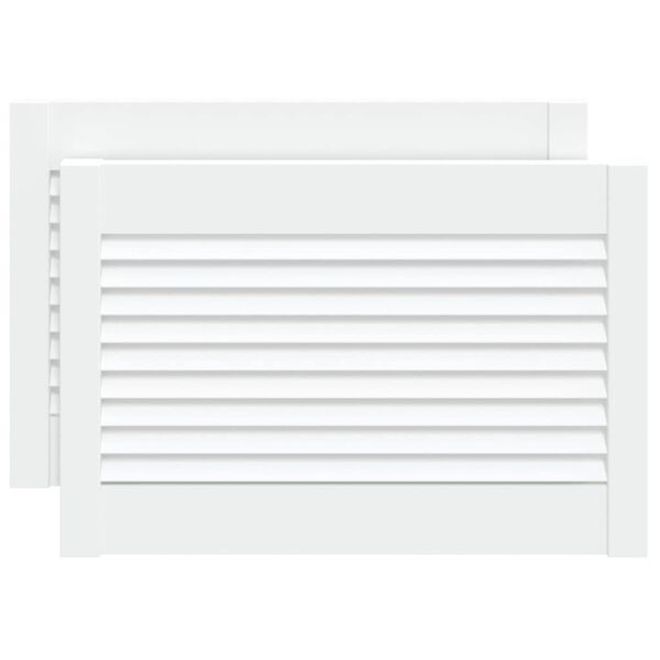 vidaXL Πορτάκια με Περσίδες 2 Τεμ. Λευκά 39,5x59,4εκ Μασίφ Ξύλο Πεύκου