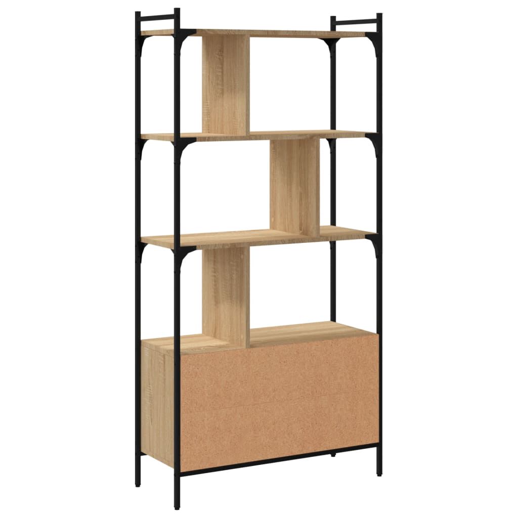 vidaXL Βιβλιοθήκη με Πόρτες Sonoma Δρυς 76,5x30x154,5 εκ. Επεξ. Ξύλο