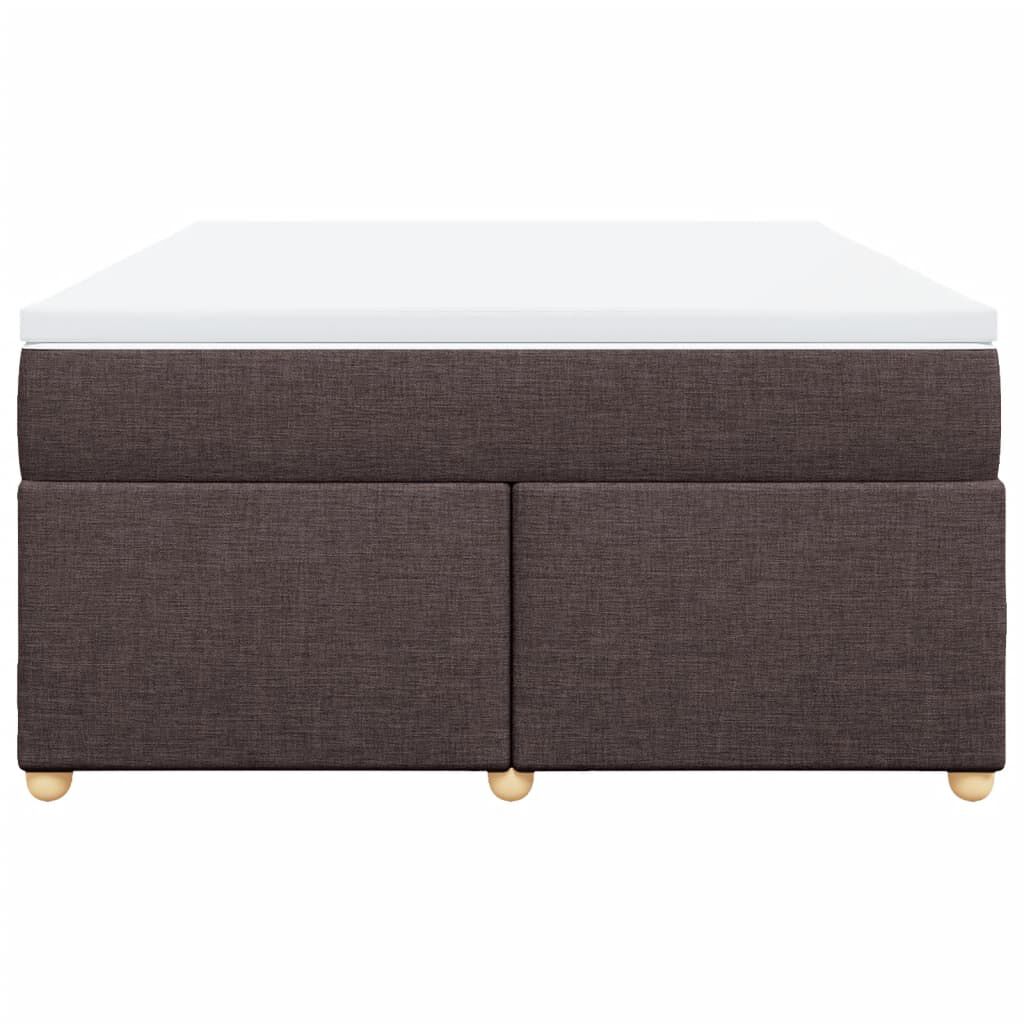 vidaXL Κρεβάτι Boxspring με Στρώμα Σκούρο Καφέ 140x200 εκ Υφασμάτινο