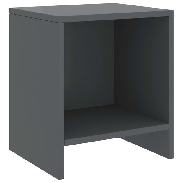 vidaXL Κομοδίνα 2 τεμ. Σκούρο Γκρι 35 x 30 x 40 εκ. Μασίφ Ξύλο Πεύκου