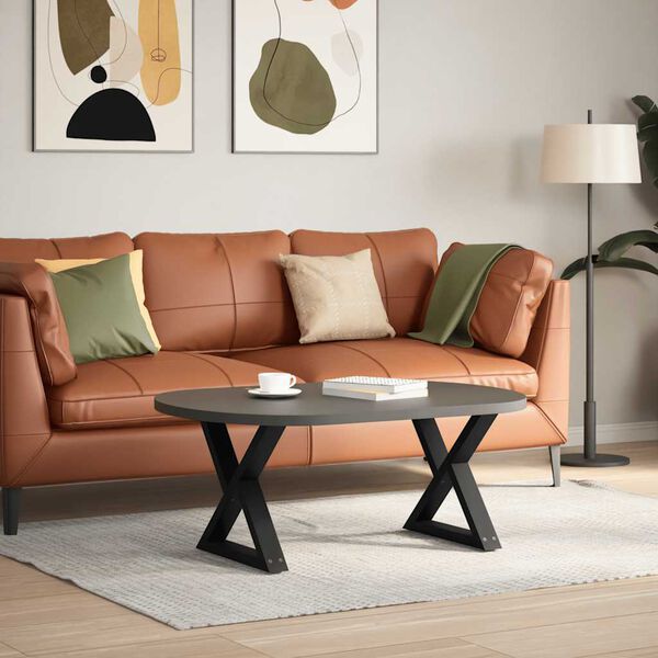 vidaXL Πόδια Τραπεζιού Σαλονιού 2 τεμ. Μαύρο 50x(42-43,3) εκ. Ατσάλι