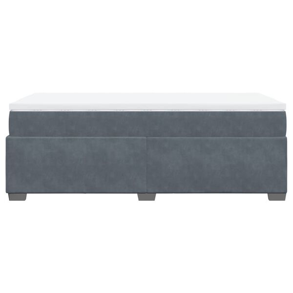 vidaXL Κρεβάτι Boxspring με Στρώμα Σκούρο Γκρι 90x190 εκ. Βελούδινο