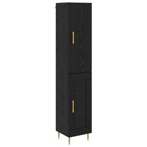 vidaXL Highboard 2 &tau;&mu;&chi;. &Mu;&alpha;ύ&rho;&eta; &Omicron;&xi;&upsilon;ά 34,5 x 34 x 180 &epsilon;&kappa;.