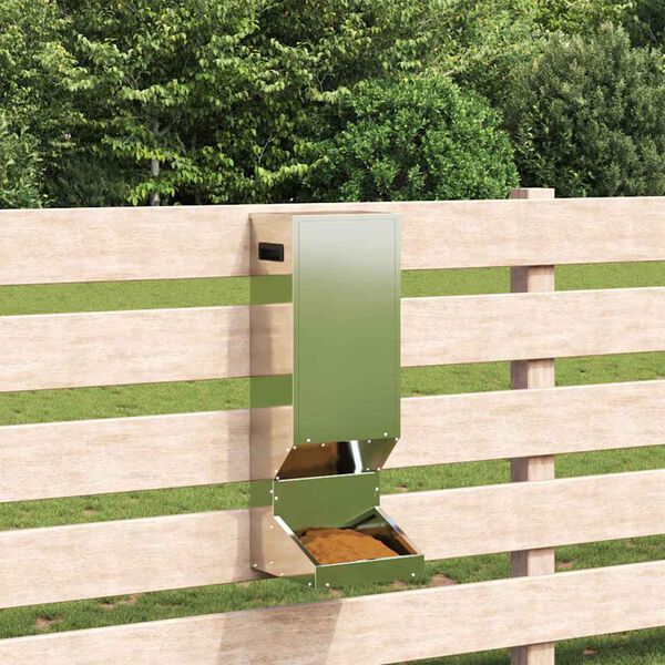 vidaXL Ταΐστρα ελαφιών Ασημί 28 x 30 x 80 εκ. Επικαλυμμένος Χάλυβας