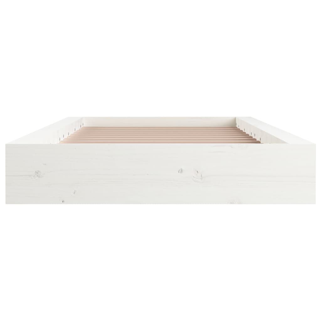 vidaXL Πλαίσιο Κρεβατιού Λευκό 75x190 εκ. Μασίφ Ξύλο Small Single