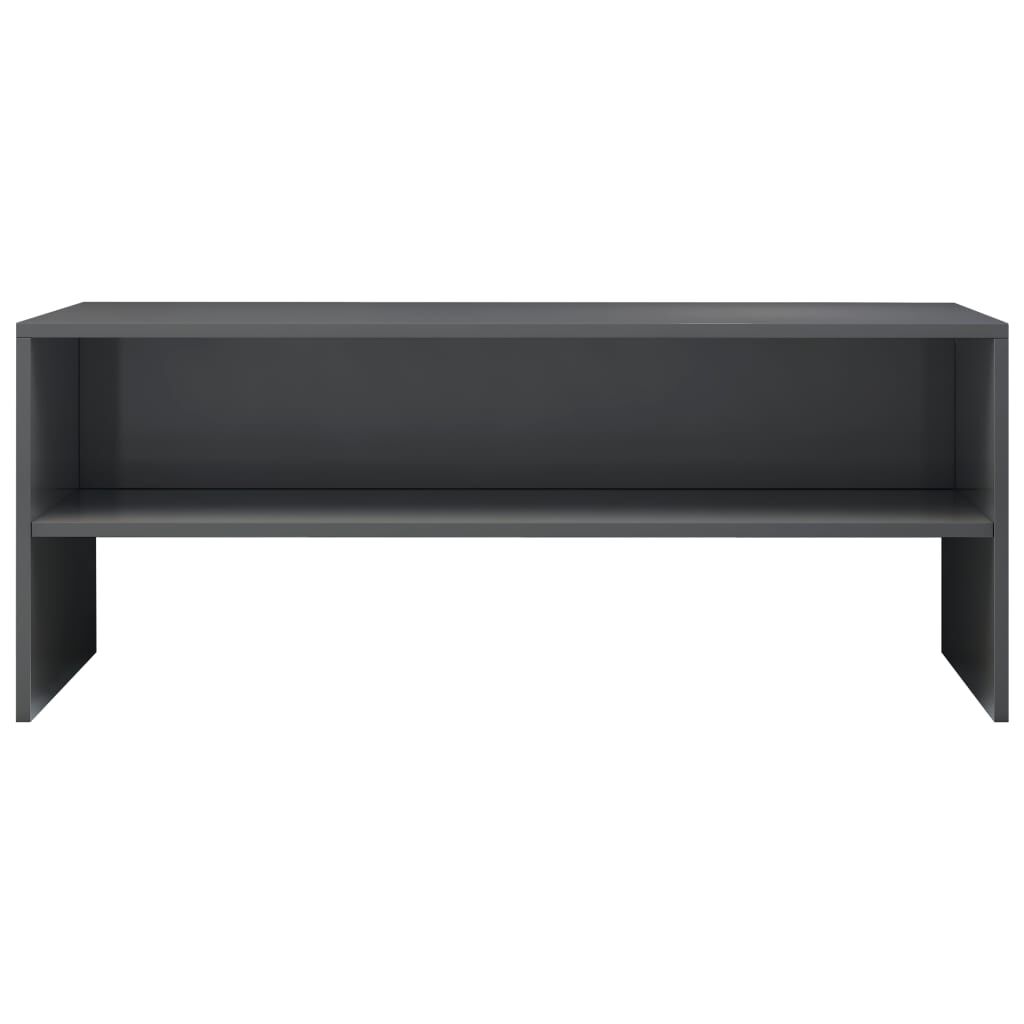 vidaXL Έπιπλο Τηλεόρασης Γυαλιστερό Γκρι 100x40x40 εκ. Επεξ. Ξύλο