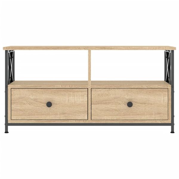 vidaXL Έπιπλο Τηλεόρασης Sonoma Δρυς 90x33x45 εκ. Επεξ. Ξύλο/Σίδερο