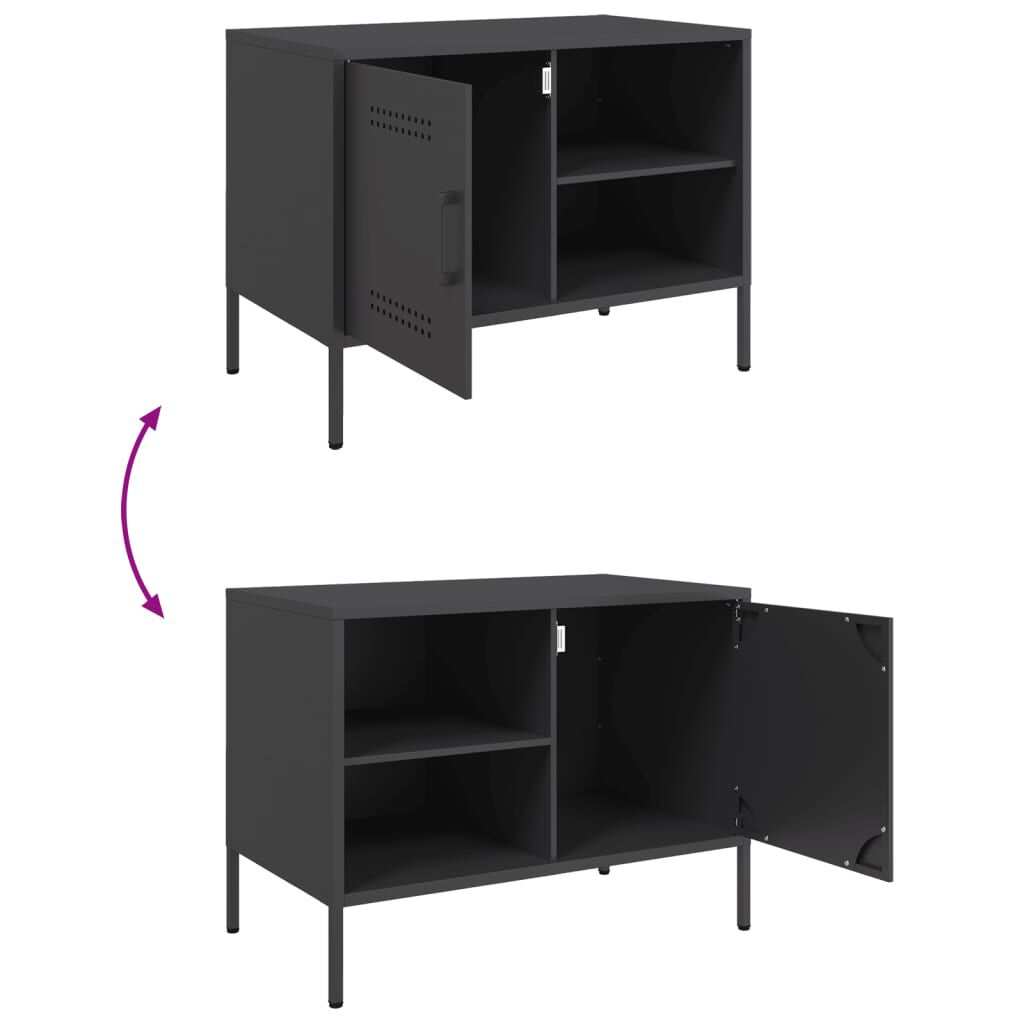 vidaXL Έπιπλα Τηλεόρασης 2 τεμ. Μαύρο 68x39x50,5 εκ. από Χάλυβα