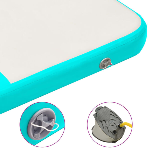 vidaXL Στρώμα Ενόργανης Φουσκωτό Πράσινο 200x200x15 εκ. PVC με Τρόμπα