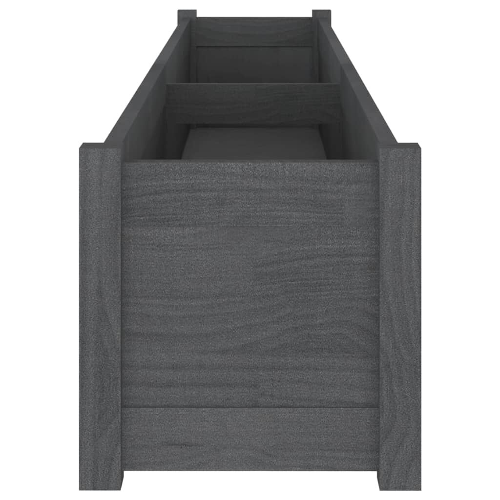 vidaXL Ζαρντινιέρα Γκρι 200 x 31 x 31 εκ. από Μασίφ Ξύλο Πεύκου