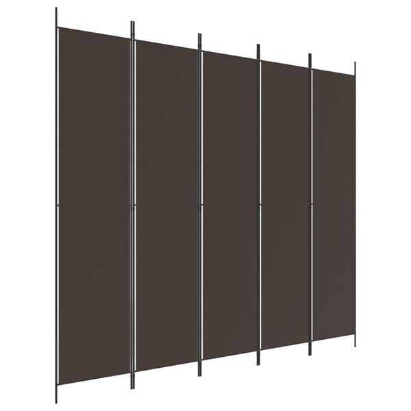 vidaXL Διαχωριστικό Δωματίου με 5 Πάνελ Καφέ 250x220 εκ. από Ύφασμα