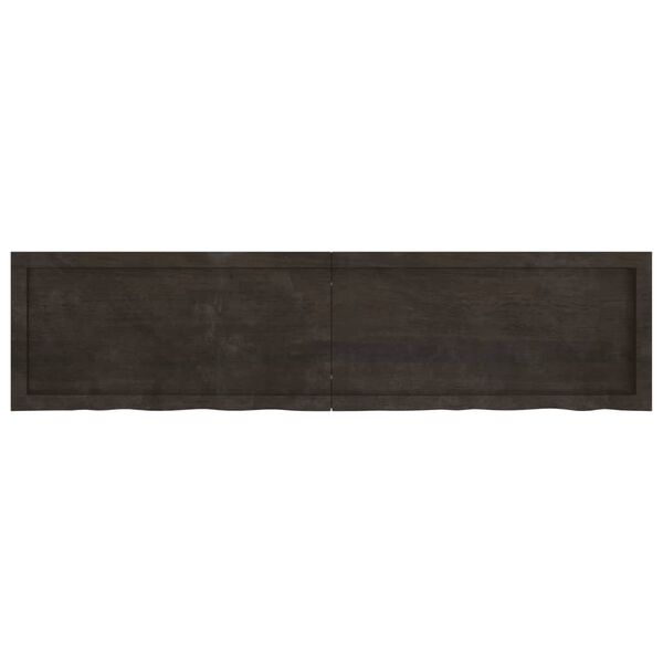 vidaXL Ράφι Τοίχου Σκούρο Καφέ 160x40x(2-4) εκ. Επεξ. Μασίφ Ξύλο Δρυός