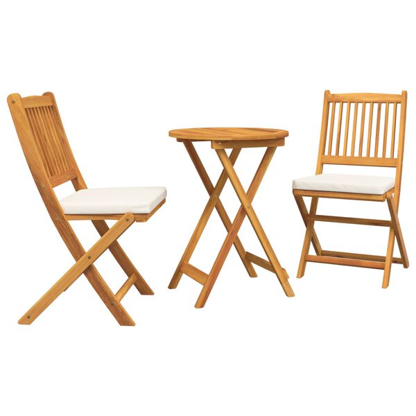 vidaXL Σετ Μπιστρό Κήπου 3 pcs Καφέ Μασίφ ξύλο ακακίας
