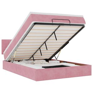 vidaXL &Omicron;&theta;&omega;&mu;&alpha;&nu;&iota;&kappa;ό &kappa;&rho;&epsilon;&beta;ά&tau;&iota; &mu;&epsilon; &sigma;&tau;&rho;ώ&mu;&alpha; & LEDs &Rho;&omicron;&zeta; 140x190cm Velvet