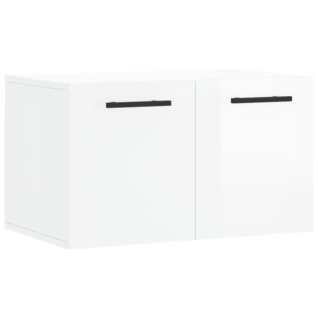 vidaXL Ντουλάπι Τοίχου Γυαλιστερό Λευκό 60x36,5x35 εκ. Επεξεργ. Ξύλο