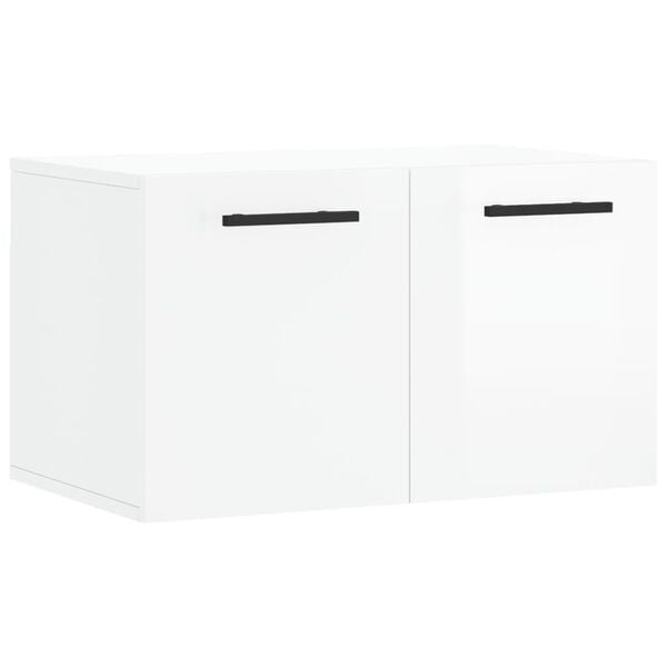 vidaXL Ντουλάπι Τοίχου Γυαλιστερό Λευκό 60x36,5x35 εκ. Επεξεργ. Ξύλο