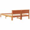 vidaXL Σκελετός Κρεβατιού Καφέ κεριού 150 x 200 cm Μασίφ ξύλο πεύκου