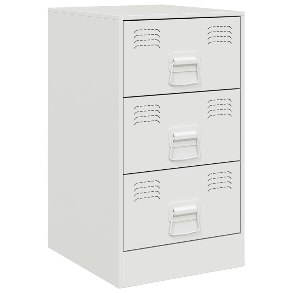 vidaXL Κομοδίνο Λευκό 34,5x39x62 εκ. από Χάλυβα
