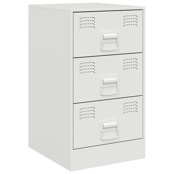 vidaXL Κομοδίνο Λευκό 34,5x39x62 εκ. από Χάλυβα