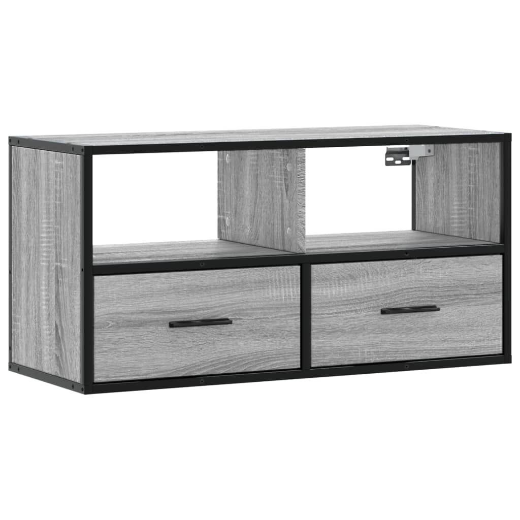 vidaXL Έπιπλο Τηλεόρασης Γκρι Sonoma 80x31x39,5 εκ. Επεξ.Ξύλο/Μέταλλο