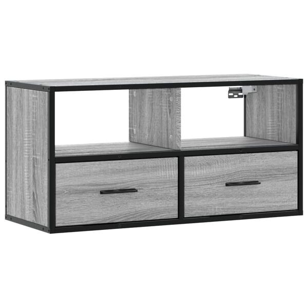 vidaXL Έπιπλο Τηλεόρασης Γκρι Sonoma 80x31x39,5 εκ. Επεξ.Ξύλο/Μέταλλο