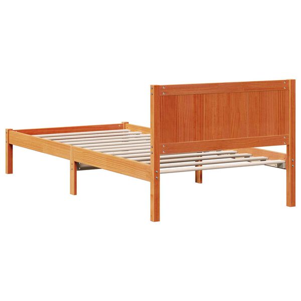 vidaXL Σκελετός Κρεβατιού Καφέ 100 x 200 cm Μασίφ ξύλο πεύκου