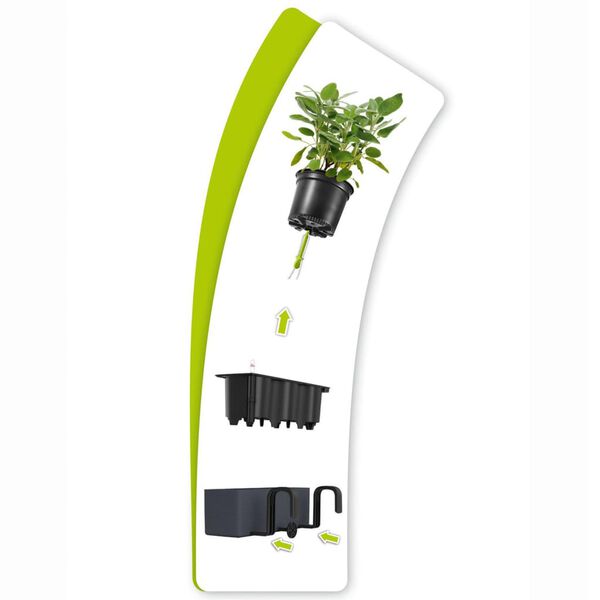 LECHUZA Γλάστρα CUBE color triple Ανθρακί με Άγκιστρα Μπαλκονιού 13684