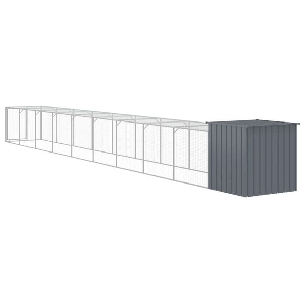 vidaXL Κοτέτσι με Περίβολο Ανθρακί 110x1017x110 εκ. Γαλβ. Χάλυβας