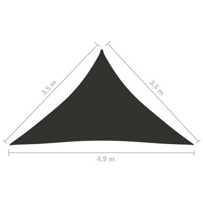 vidaXL Πανί Σκίασης Τρίγωνο Ανθρακί 3,5x3,5x4,9 μ. από Ύφασμα Oxford