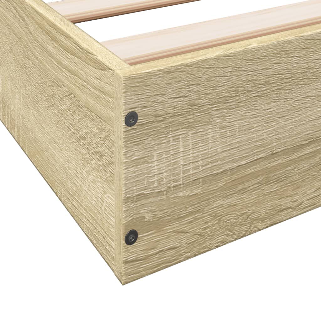 vidaXL Πλαίσιο Κρεβ. Χωρ. Στρώμα Sonoma Δρυς 90x200 εκ. Επεξ. Ξύλο