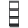 vidaXL Βιβλιοθήκη/Διαχωρ. Χώρου Γκρι 40x35x103 εκ. Μασίφ Ξύλο Πεύκου