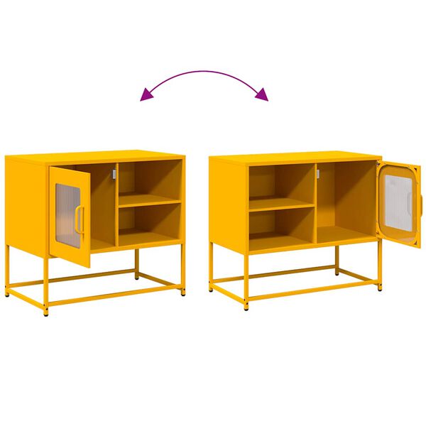 vidaXL Έπιπλο Τηλεόρασης Μουσταρδί Κίτρινο 68x39x60,5 εκ. από Ατσάλι