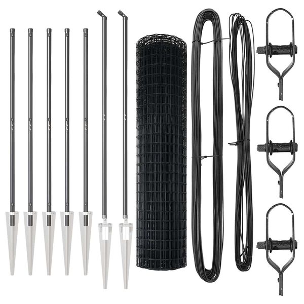 vidaXL Φράχτης με Στήλες. Γκρι 1.4 x 10 m Ατσάλι