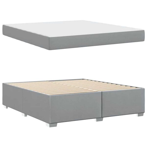 vidaXL Σκελετός Κρεβατιού Άλλο Ανοιχτό γκρι 180 x 200 cm ύφασμα