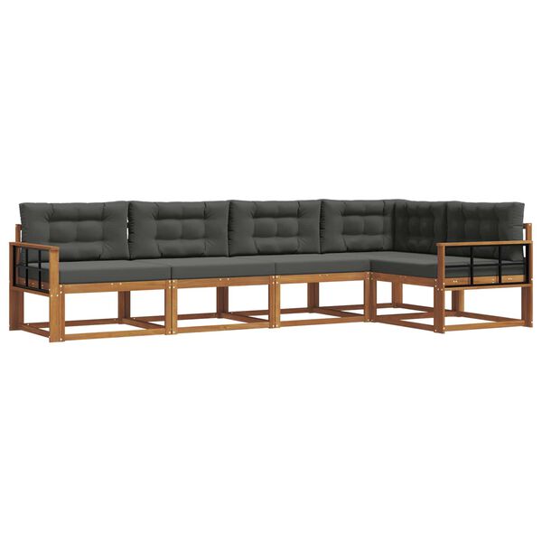 vidaXL &Sigma;&epsilon;&iota;&rho;ά &Kappa;&alpha;&nu;&alpha;&pi;έ &Epsilon;&xi;&omega;&tau;&epsilon;&rho;&iota;&kappa;&omicron;ύ &mu;&epsilon; &mu;&alpha;&xi;&iota;&lambda;ά&rho;&iota; 5 pcs &Phi;&upsilon;&sigma;&iota;&kappa;ό &kappa;&alpha;&iota; &Alpha;&nu;&theta;&rho;&alpha;&kappa;ί