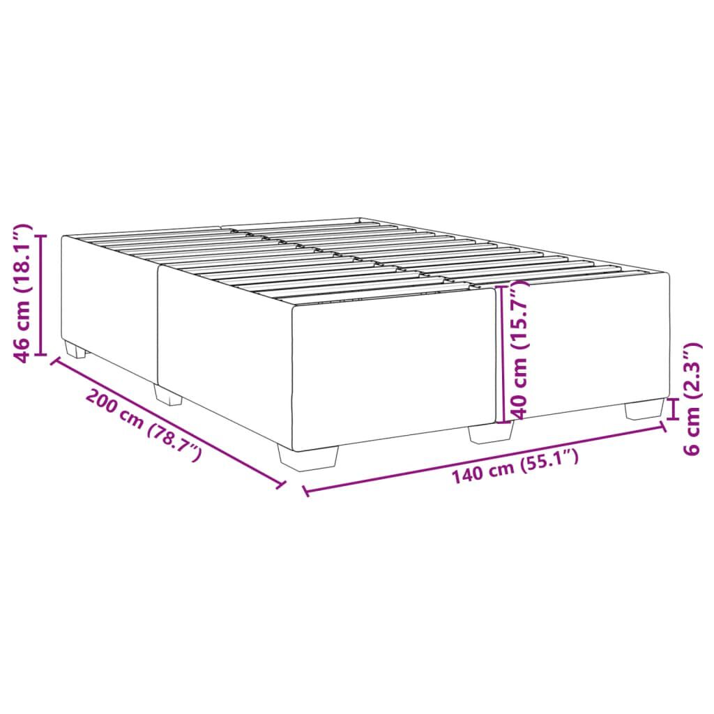 vidaXL Σκελετός Κρεβατιού Χωρίς Στρώμα Μαύρο 140x200 εκ.Υφασμάτινο