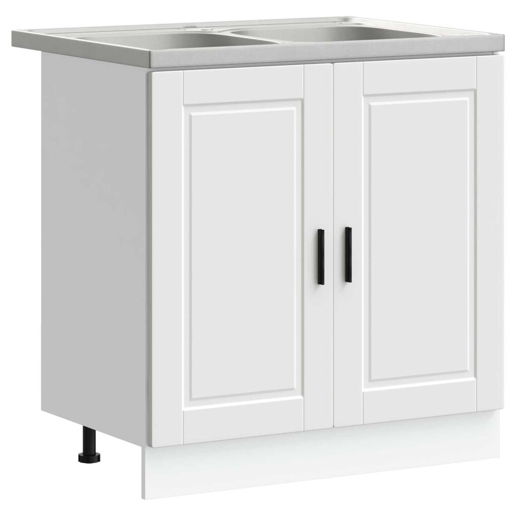 vidaXL Βάση Νιπτήρα "Porto" με Νιπτήρα Λευκό 80x46x84,5 εκ από Επεξεργασμένο Ξύλο